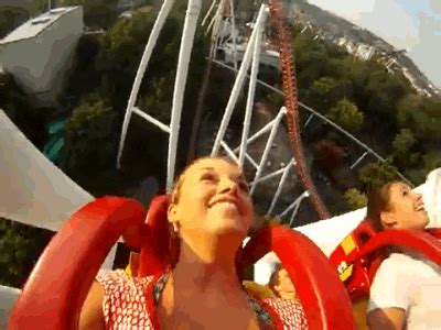 water park nip slip|The one where the girl loses her top on the roller coaster.